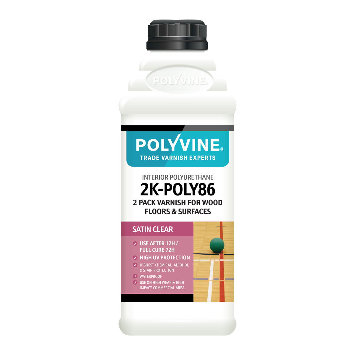 2K-POLY86 2 Pack Wood Varnish Satin 1.1L (HC410815N)