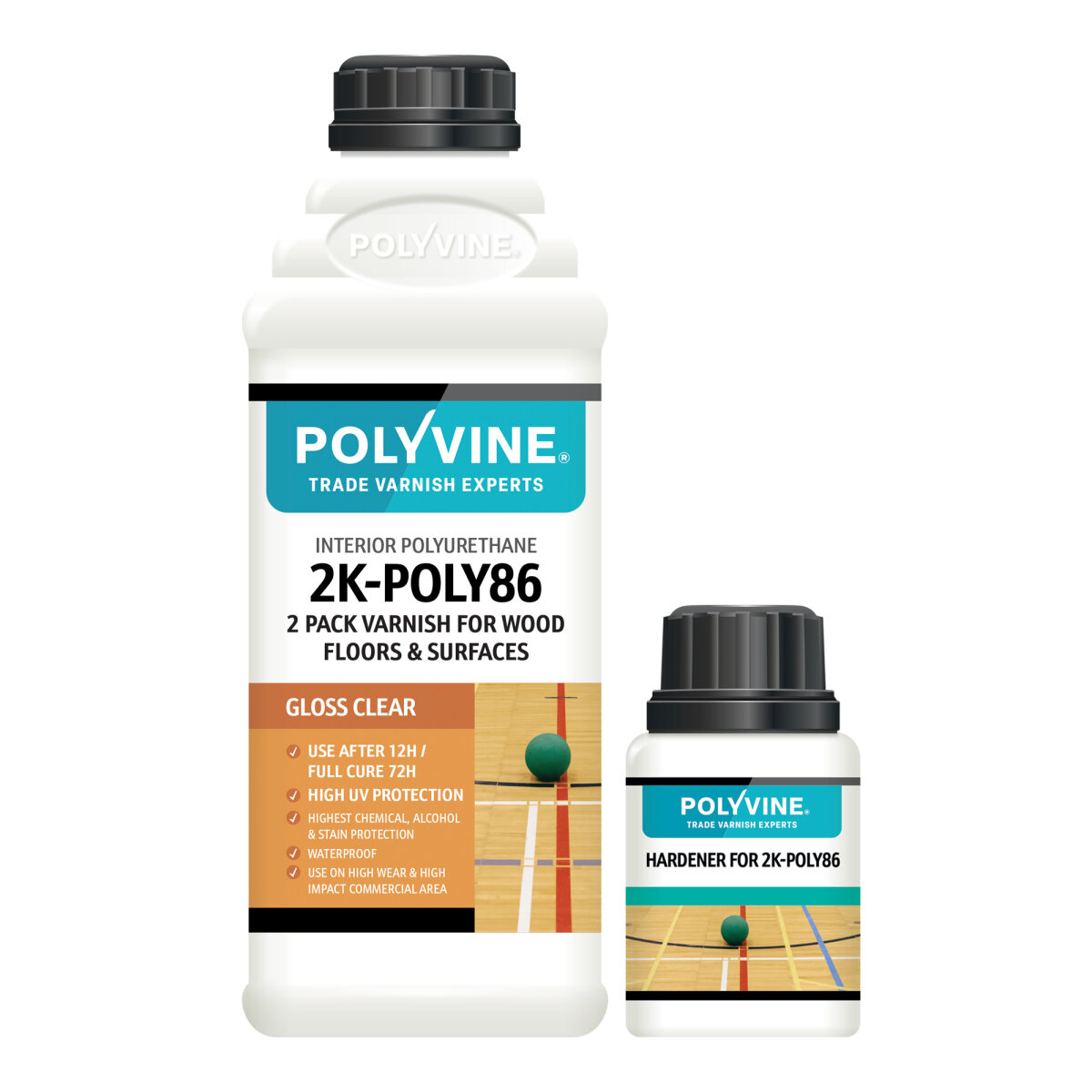 2K-POLY86 2 Pack Wood Varnish Gloss 1.1L (HC410805N)