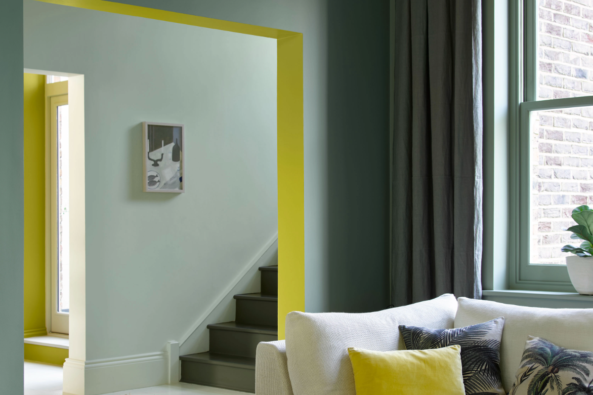Cushing Green used on living room walls