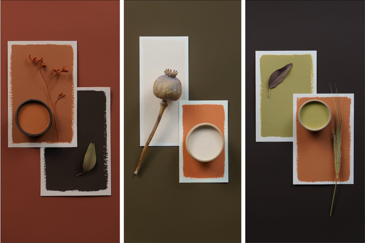 Burnt orange and terracotta colour palette