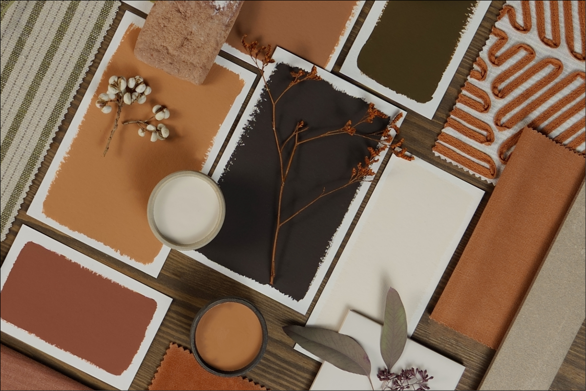 Burnt orange and terracotta colour palette