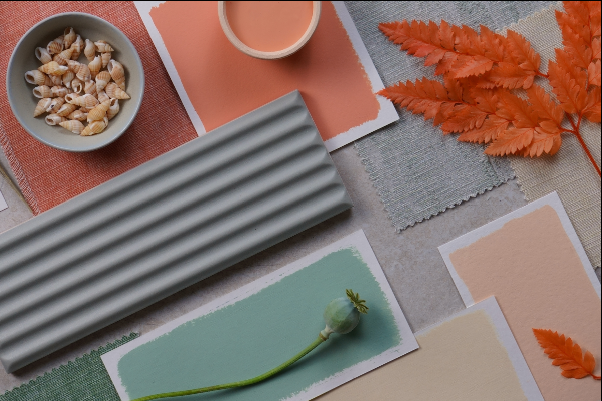 Soft peach and apricot colour palette