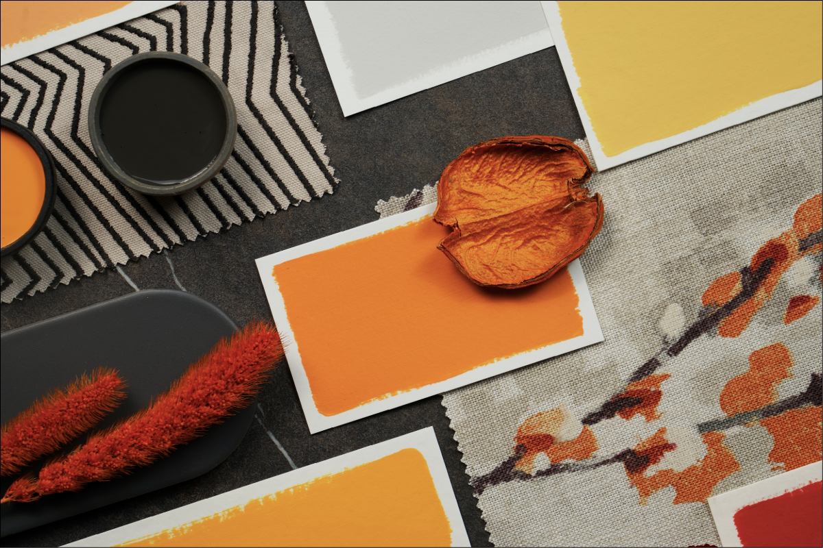 Bright orange colour palette