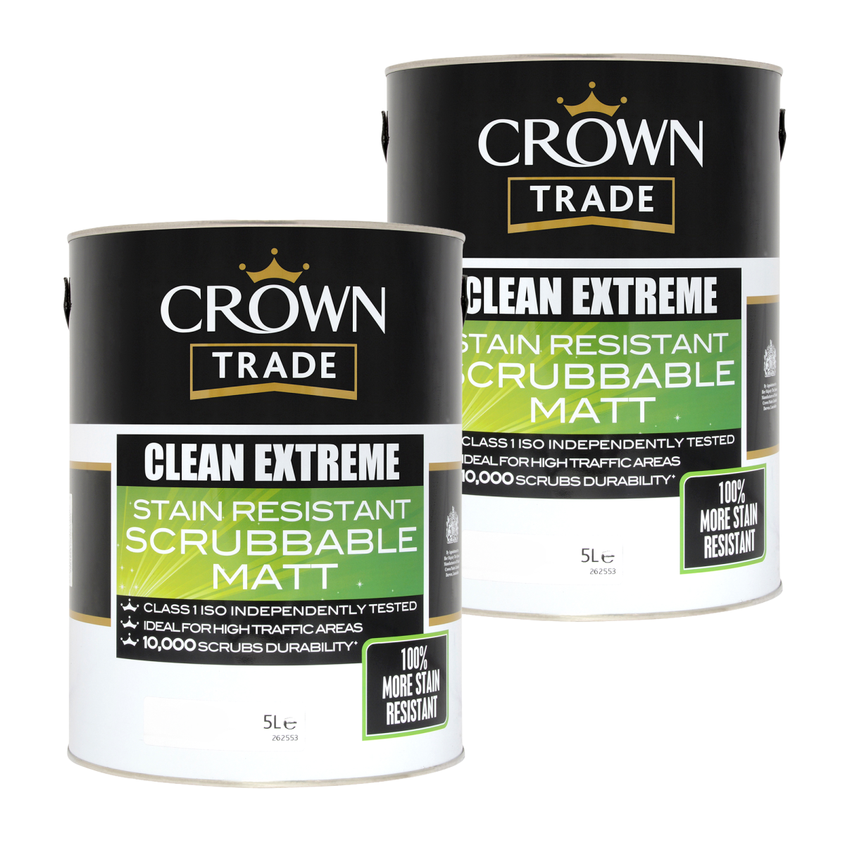 Crown Trade 2 x Clean Extreme Scrubbable Matt (Tinted) 5L PNG