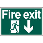 Fire Exit Run Man Arrow Down PVC 1503