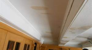 Cabin ceiling before redecoration