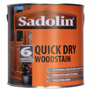 Sadolin Quick Dry Woodstain is rainproof in under 30 minutes.