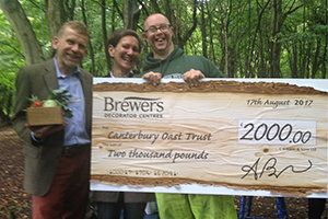 Brewers donated £2000 to COT to purchase a mobile sawmill to create oak boards for future woodwork projects