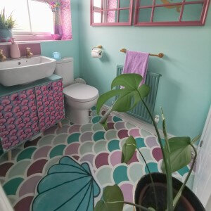 The beautifully updated bathroom