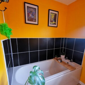 The bumblebee bathroom Mel wanted to update