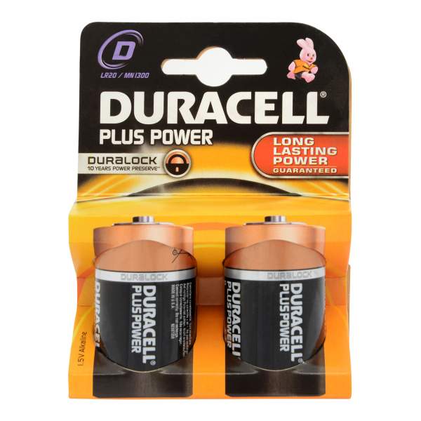 Plus Power Batteries D Pack of 2