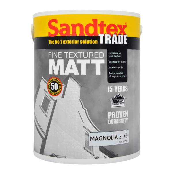 Sandtex Trade Fine Textured Matt Magnolia  5L (AP0648005F)