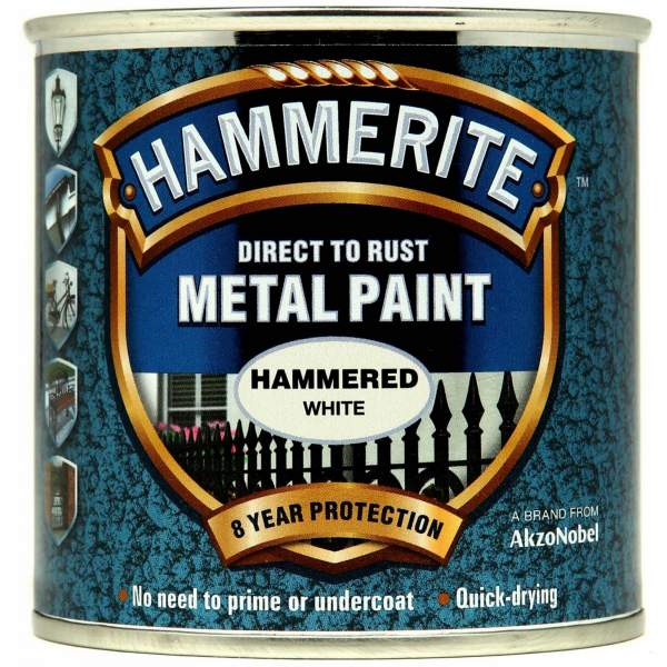 Direct to Rust Metal Paint Hammered White