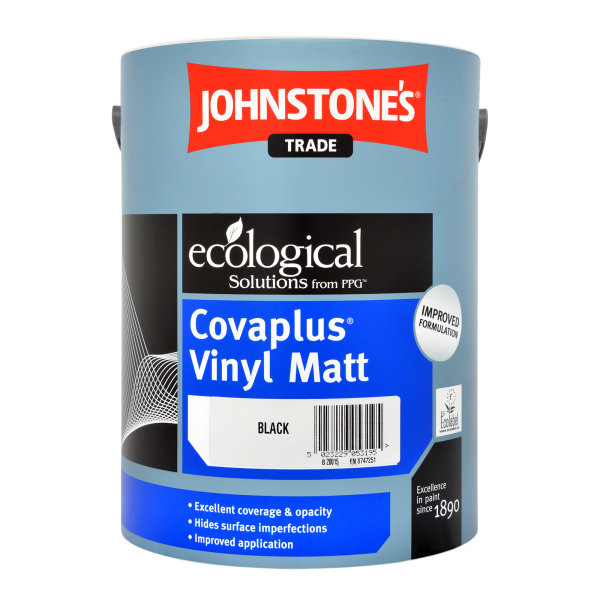Johnstone's Trade Covaplus Vinyl Matt Black 5L