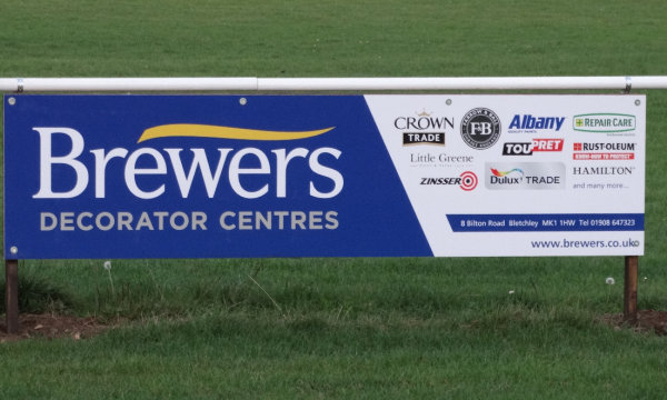 Sponsorship sign at Bletchley Rugby Club