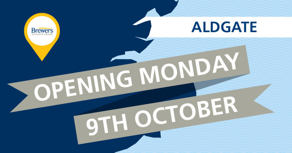 Brewers Aldgate opening Monday 9th October