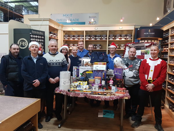 Portsmouth branch staff at Christmas raffle