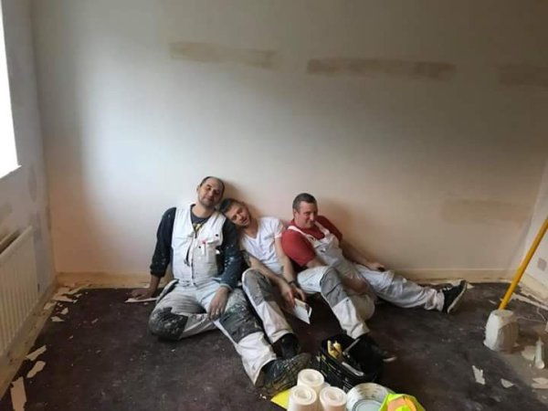 Paul Henderson and friends worked through the night to complete the home re-decoration for Lorenna's family