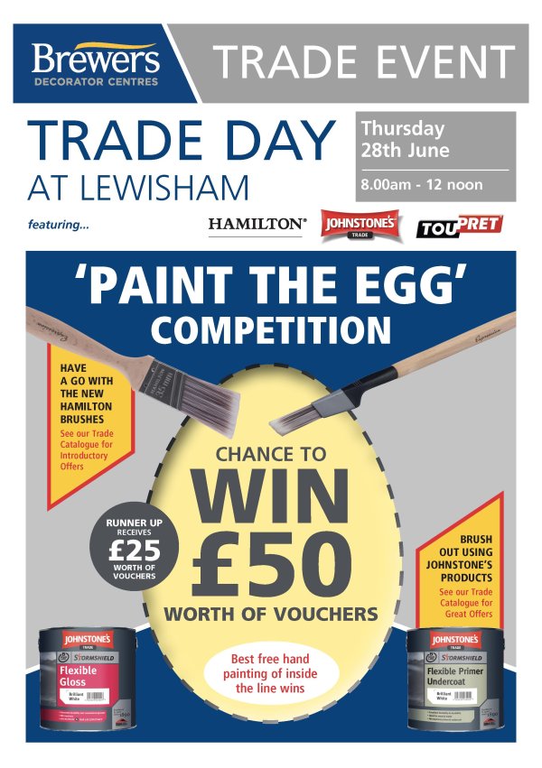 Paint the Egg competition at Brewers Lewisham Trade Day Thursday 28th June