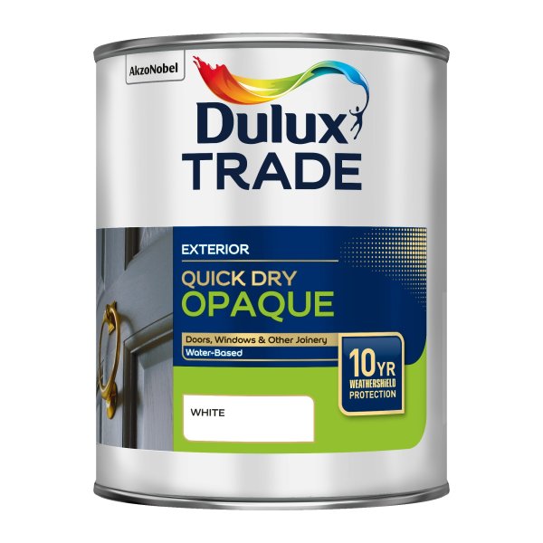 Dulux Trade Weathershield Quick Dry Opaque Satin White 1L