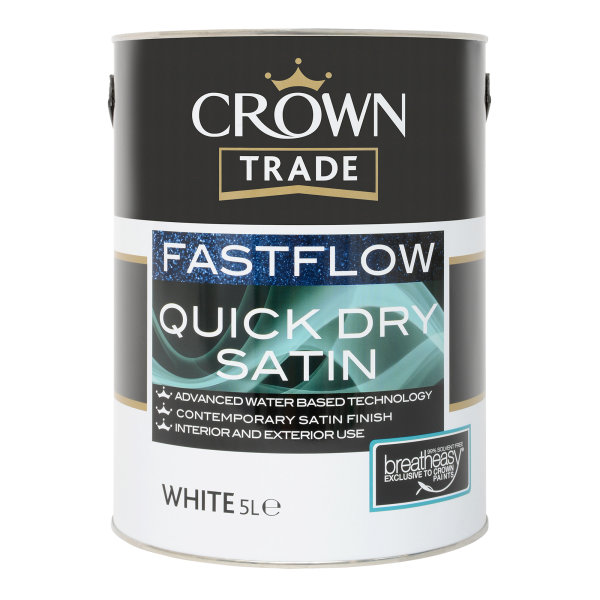 Crown Trade Fastflow Quick Dry Satin White 5L
