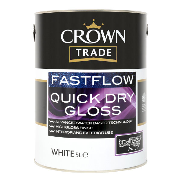 Crown Trade Fastflow Quick Dry Gloss White 5L