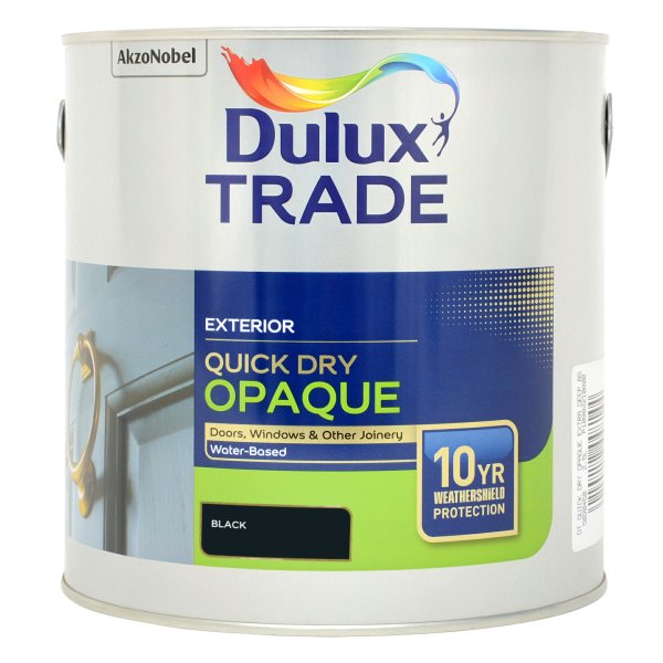 Dulux Trade Weathershield Quick Dry Opaque Satin Black 2.5L