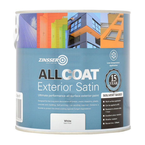 Zinsser AllCoat Exterior Satin Solvent-Based White 2.5L