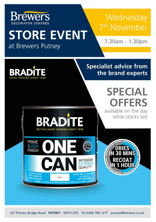 Bradite Store Event at Brewers Putney