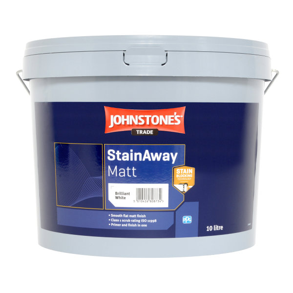 Johnstones StainAway Matt Brilliant White 10L