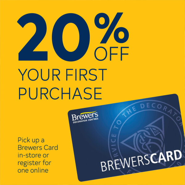 Get 20% off your first purchase when you pick up a Brewers Card
