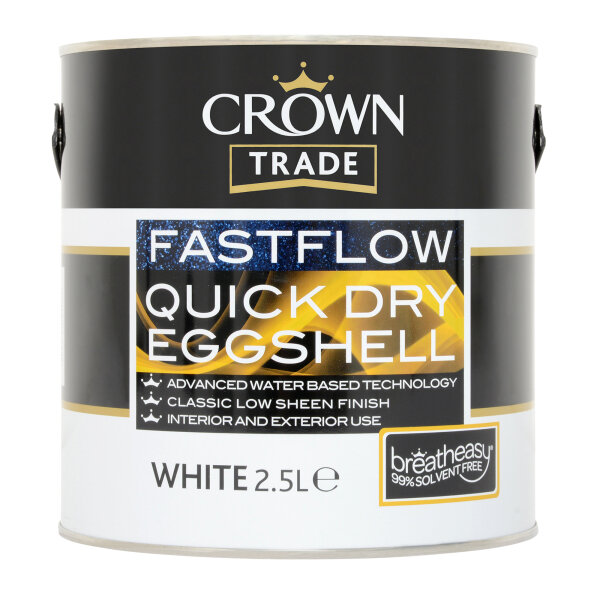 Crown Trade Fastflow Quick Dry Eggshell White 2.5L
