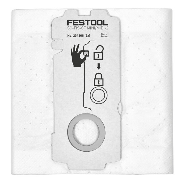 Festool Selfclean Filter Bag SF-FIS-CT Mini/Midi-2/5 Pack of 5