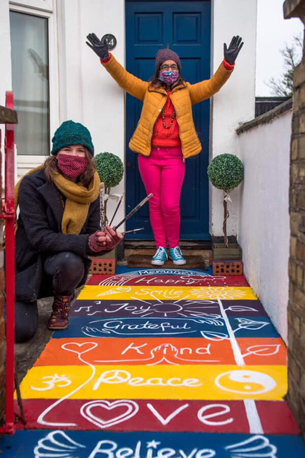Pritti and Sarah showing off the 'Colourful Path of Joy'