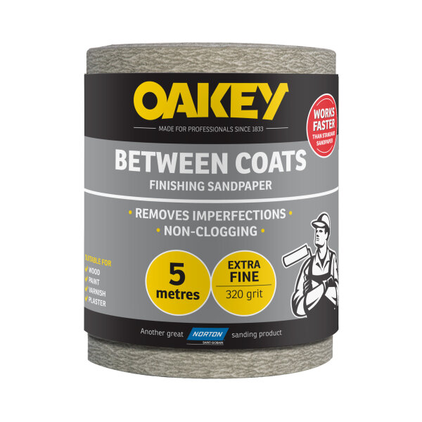 Oakey Between Coats Finishing Paper 115mm x 10m P320