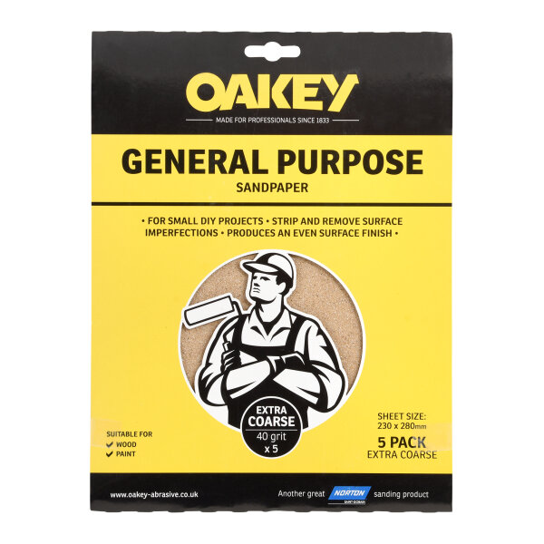 General Purpose Sandpaper (Pack of 5) Coarse (NG156675)