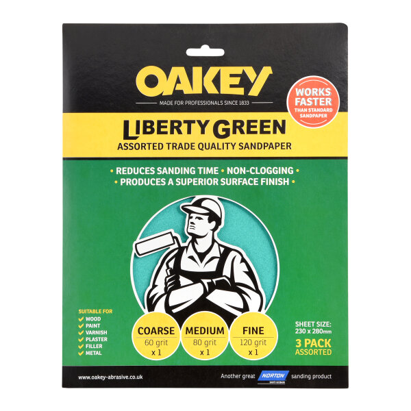 Liberty Green Assorted Sanding Sheets (Pack of 3) (NG156690)