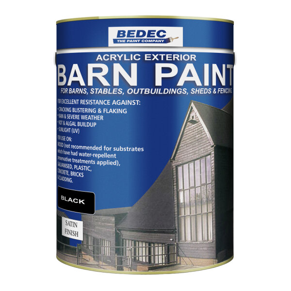 Bedec Barn Paint Satin 5L Black (BN041505F)