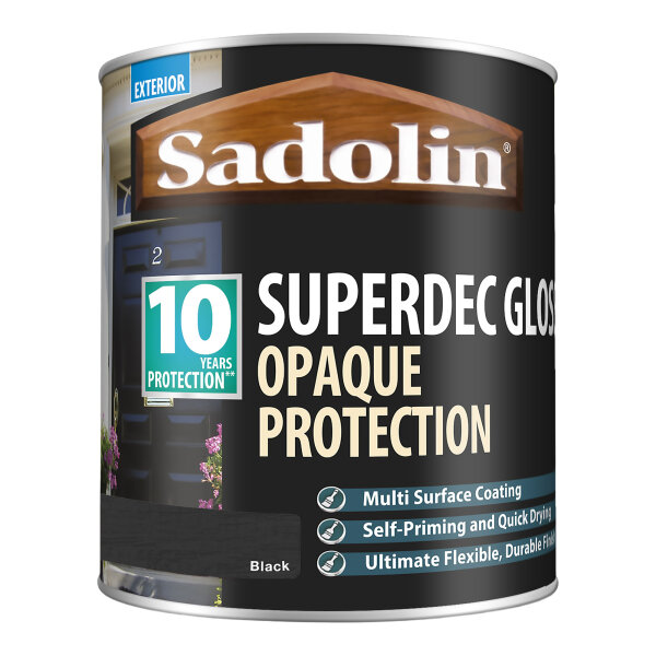 Sadolin Superdec Gloss Black 1L (HA572710N)