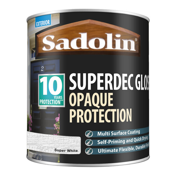 Sadolin Superdec Gloss Super White 1L (HA572705N)