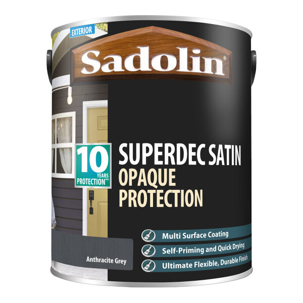 Sadolin Superdec Satin Anthracite Grey 5L (HA5725607F)