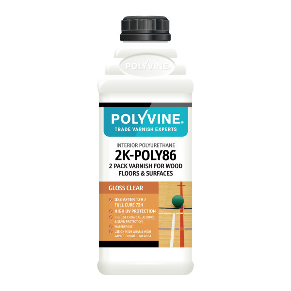 2K-POLY86 2 Pack Wood Varnish Gloss 1.1L (HC410805N)