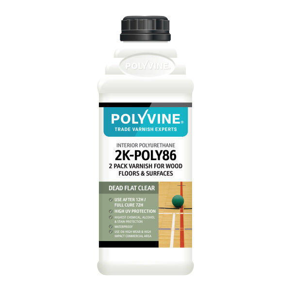 2K-POLY86 2 Pack Wood Varnish Dead Flat 1.1L (HC410810N)